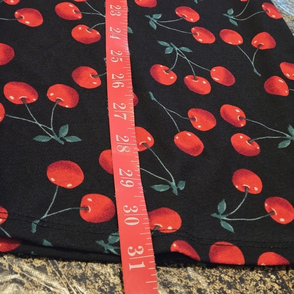 Forever 21 Open Back Cutout Cherry 🍒 Print Black Background Dress Women Size S - Picture 11 of 13
